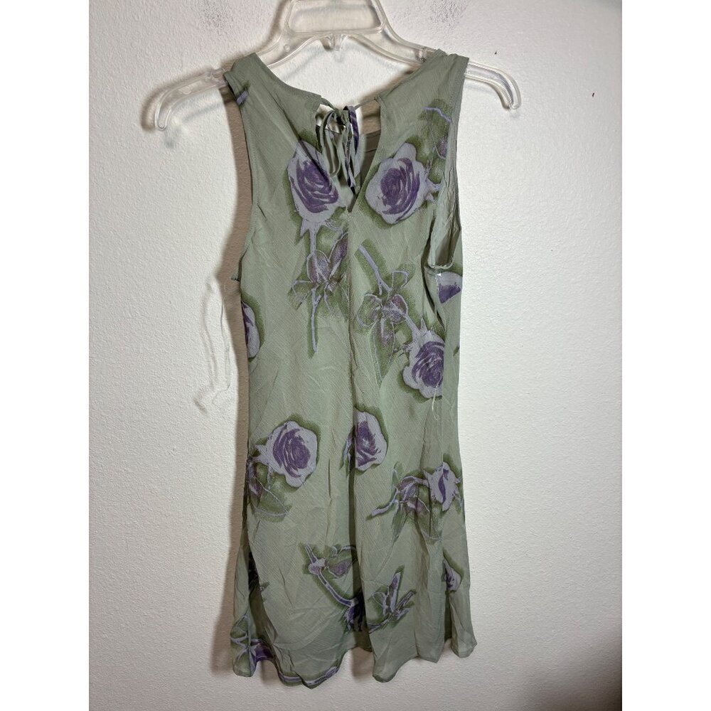 NWT Wild Fable Dress Retro Y2K Boho Floral Lined Green Size XS